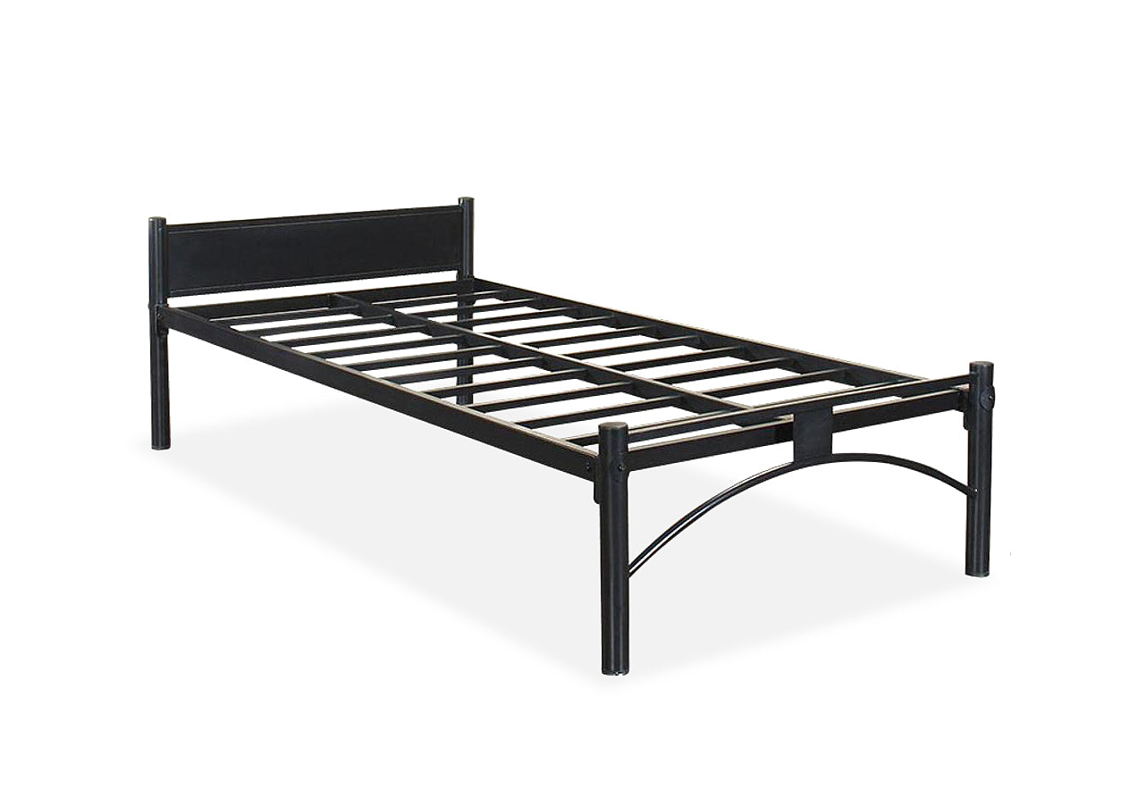 Iron Single Bed for Bedroom Single Size Metal Bed - Black Color