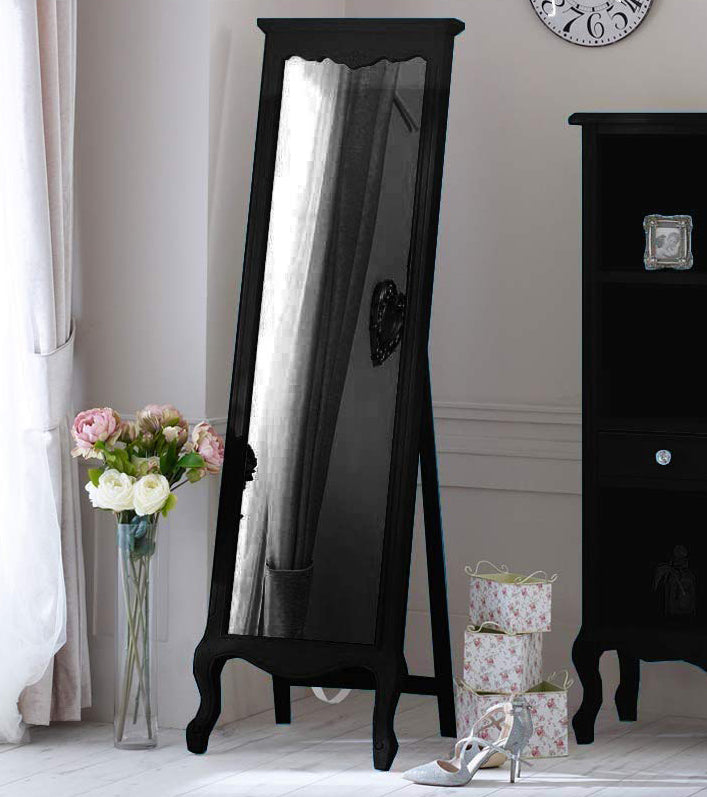 Mango Wood Home Decorative Thalo Standing Long Mirror for Living Room