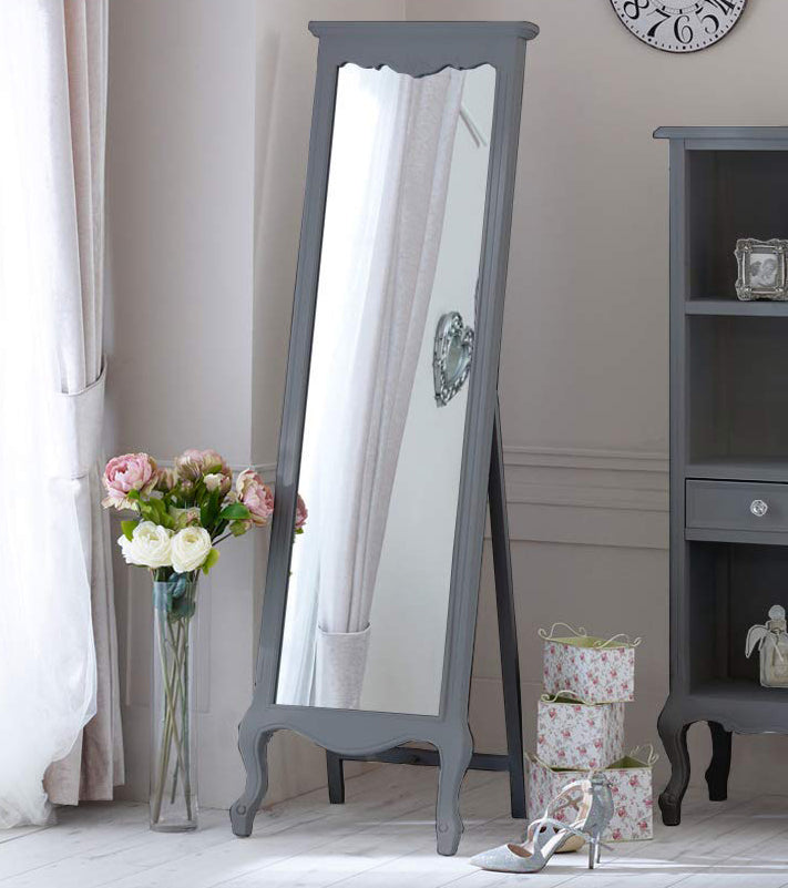 Mango Wood Home Decorative Thalo Standing Long Mirror for Living Room