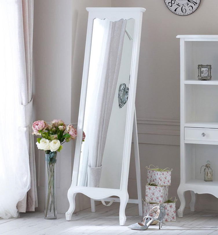 Mango Wood Home Decorative Thalo Standing Long Mirror for Living Room