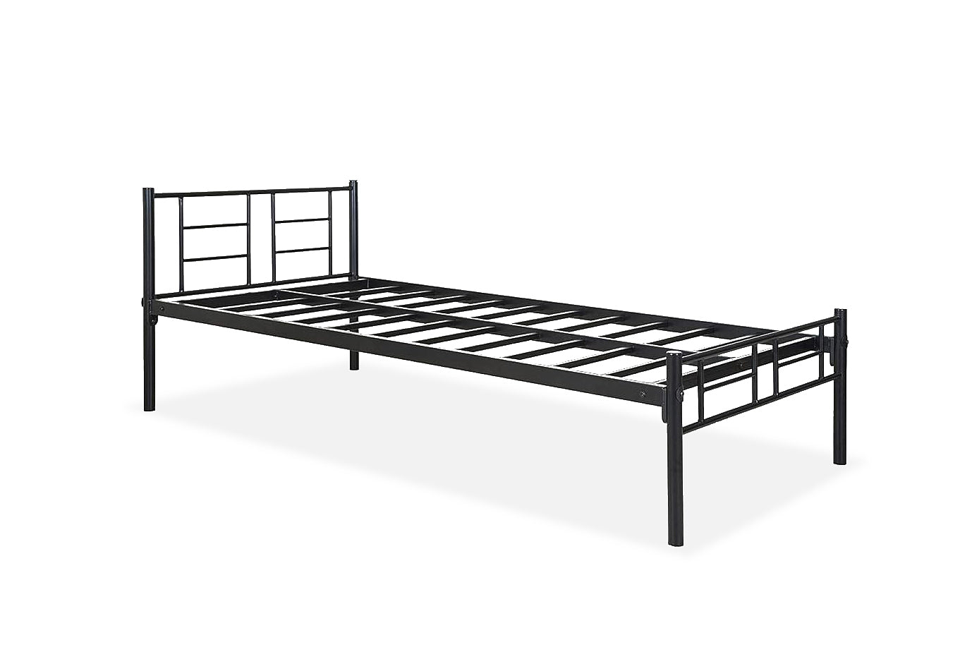 Iron Single Bed for Bedroom Single Size Metal Bed (Black Color)
