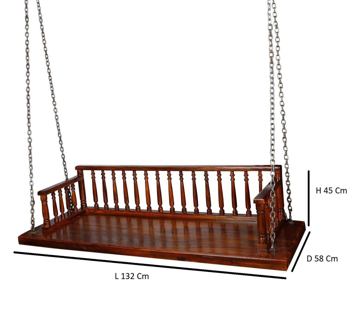 Wooden Swing Jhula for Indoor Outdoor & Balcony | House Swings for Adults (Teak) (DIY)