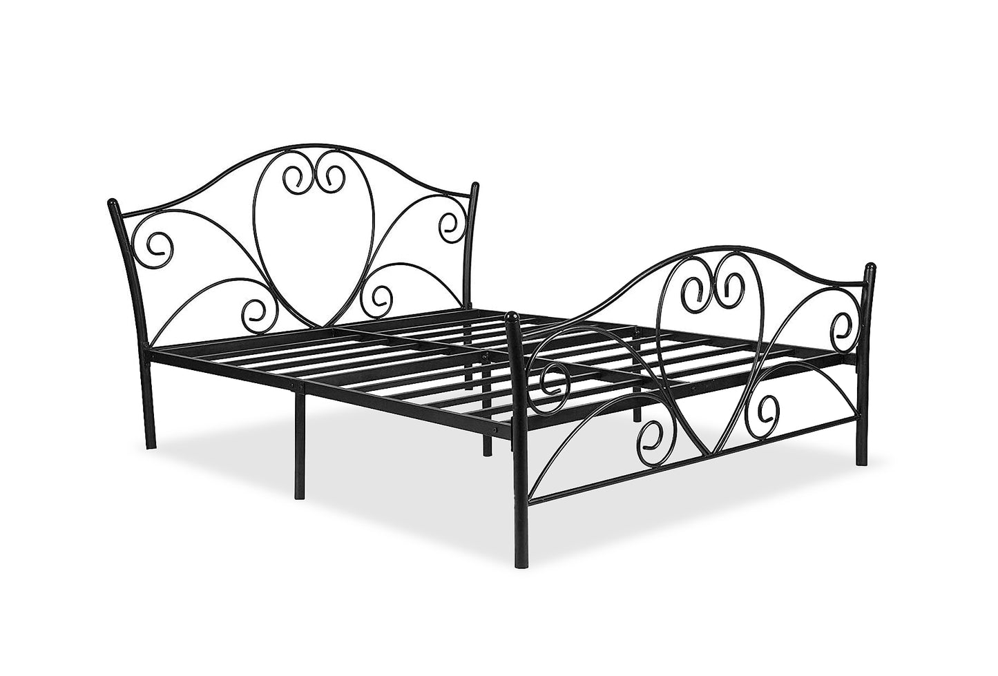 Iron Bed for Bedroom Metal Bed in Black Color