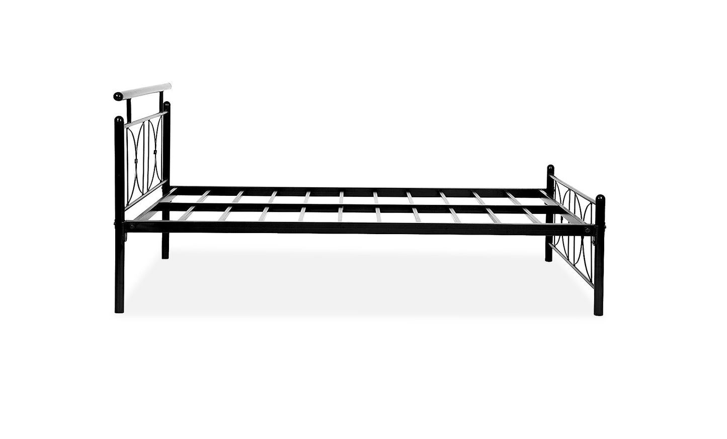 Iron Single Bed for Bedroom Single Size Metal Bed in Black Color
