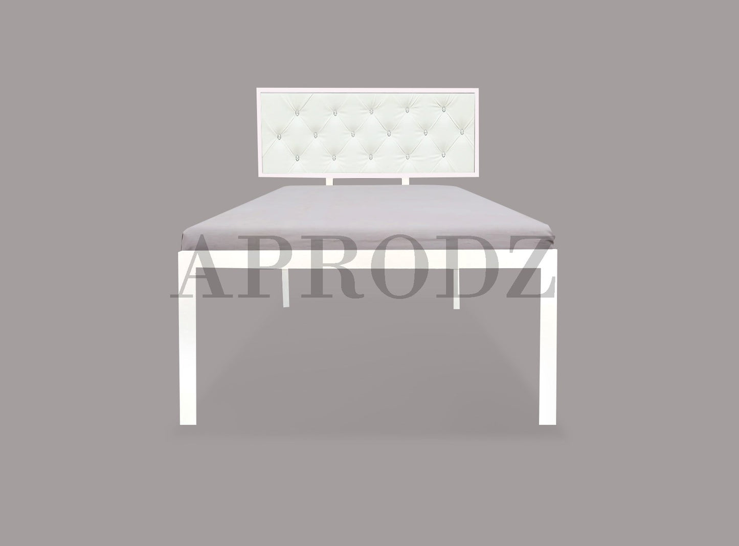 Single Size Bed with Upholstered Headboard | CR Steel Frame | Modern Platform Bed | Sturdy, Durable & Noise-Free | No Box Spring Needed | Stylish Furniture