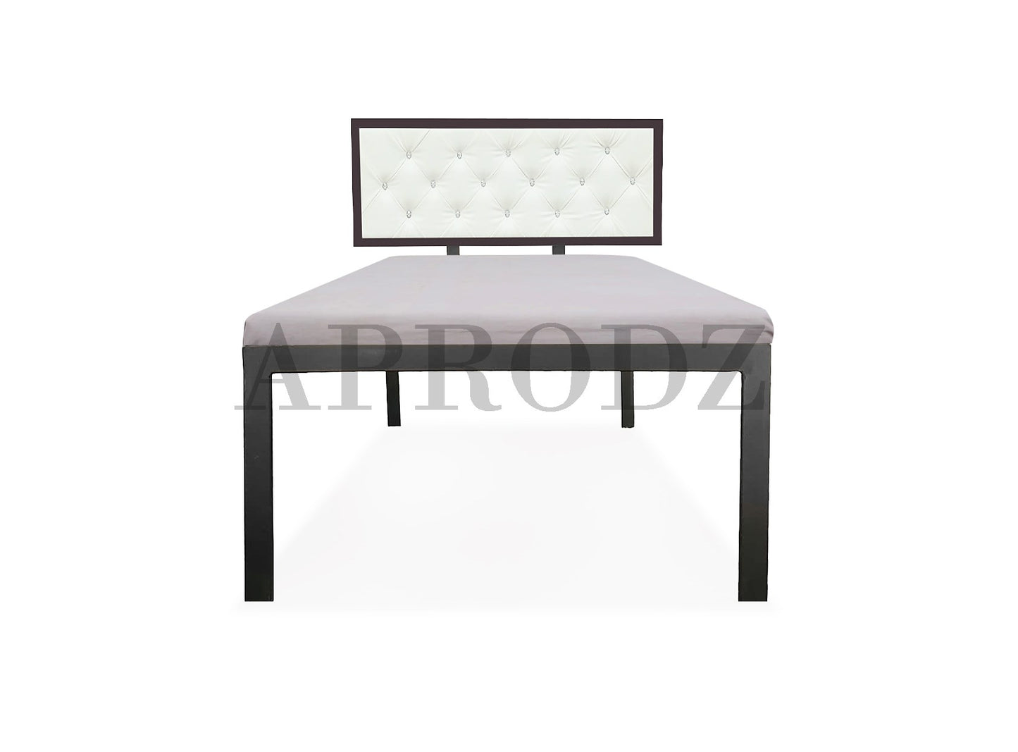 Single Size Bed with Upholstered Headboard | CR Steel Frame | Modern Platform Bed | Sturdy, Durable & Noise-Free | No Box Spring Needed | Stylish Furniture