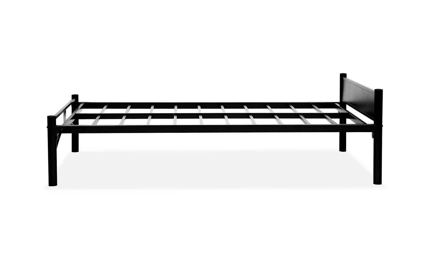 Iron Single Bed for Bedroom Single Size Metal Bed - Black Color