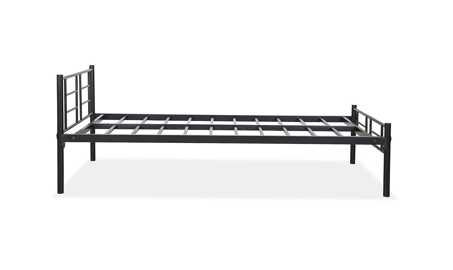 Iron Single Bed for Bedroom Single Size Metal Bed (Black Color)