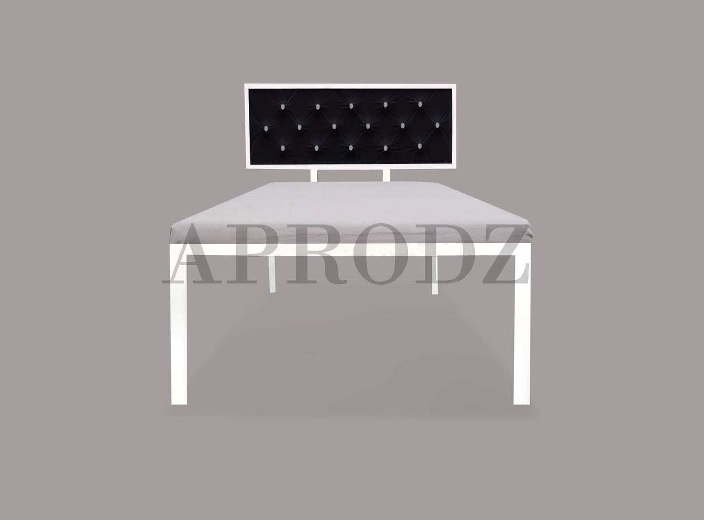 Single Size Bed with Upholstered Headboard | CR Steel Frame | Modern Platform Bed | Sturdy, Durable & Noise-Free | No Box Spring Needed | Stylish Furniture