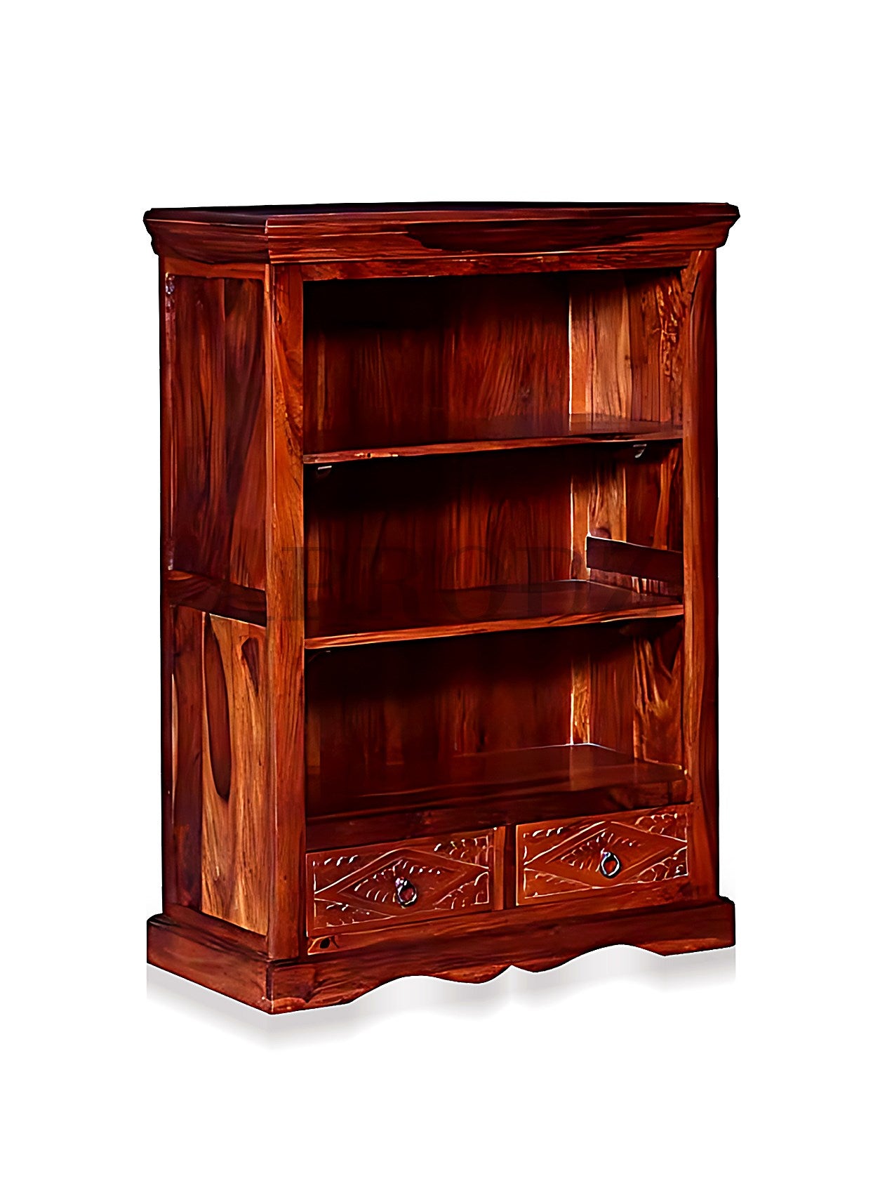 Bookshelf | Sheesham Wood Wooden Storage Organizer | Shelves Bookcase Rustic Durable, Stylish & Compact Design for Home, Office, Living Room | Furniture Organizer Elegant Finish (Honey Oak)