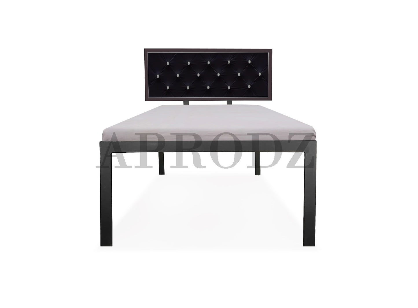 Single Size Bed with Upholstered Headboard | CR Steel Frame | Modern Platform Bed | Sturdy, Durable & Noise-Free | No Box Spring Needed | Stylish Furniture
