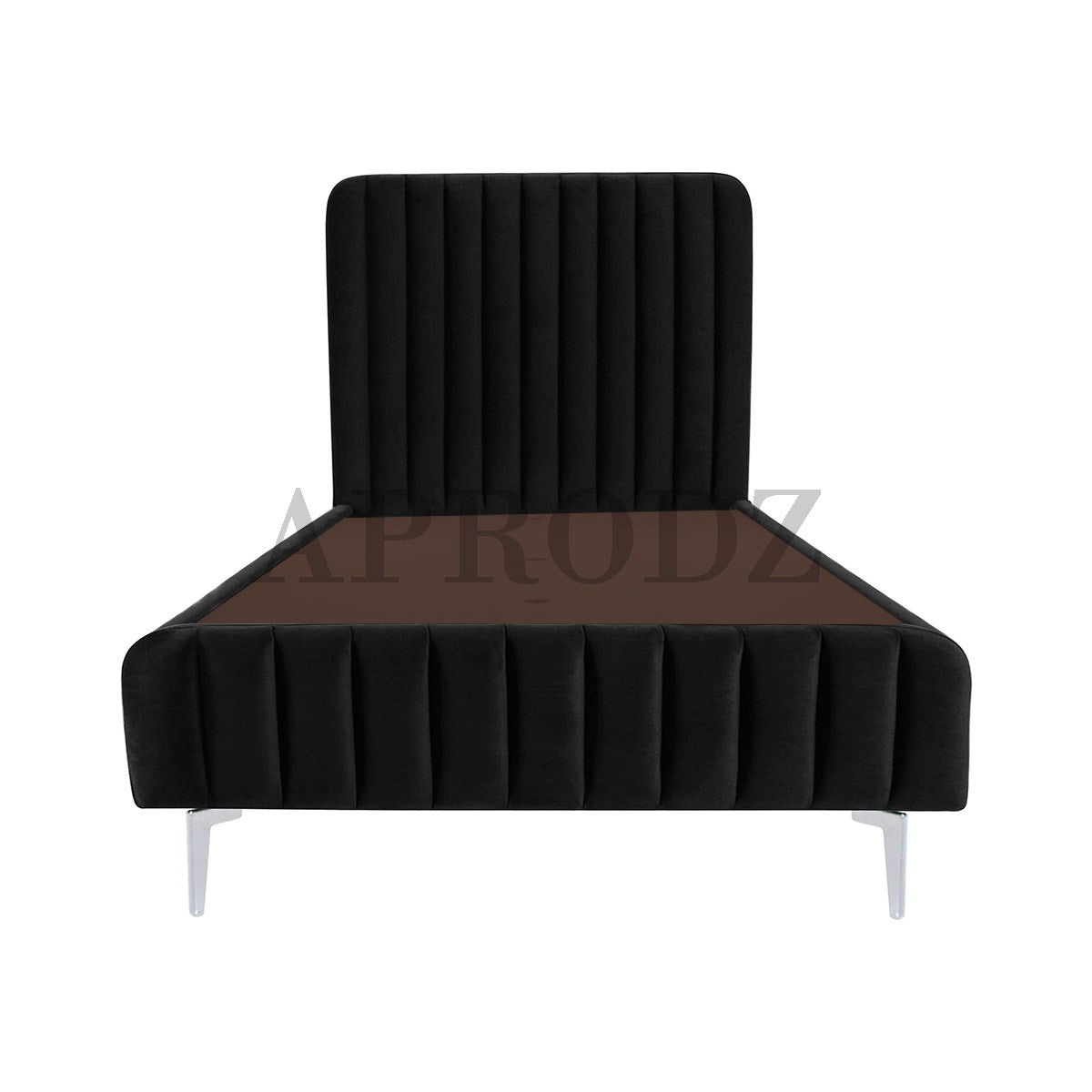 Fluted Velvet Upholstered Bed – Premium Platform Bed with Metal Feet & Luxurious Comfort for Bedroom & Home