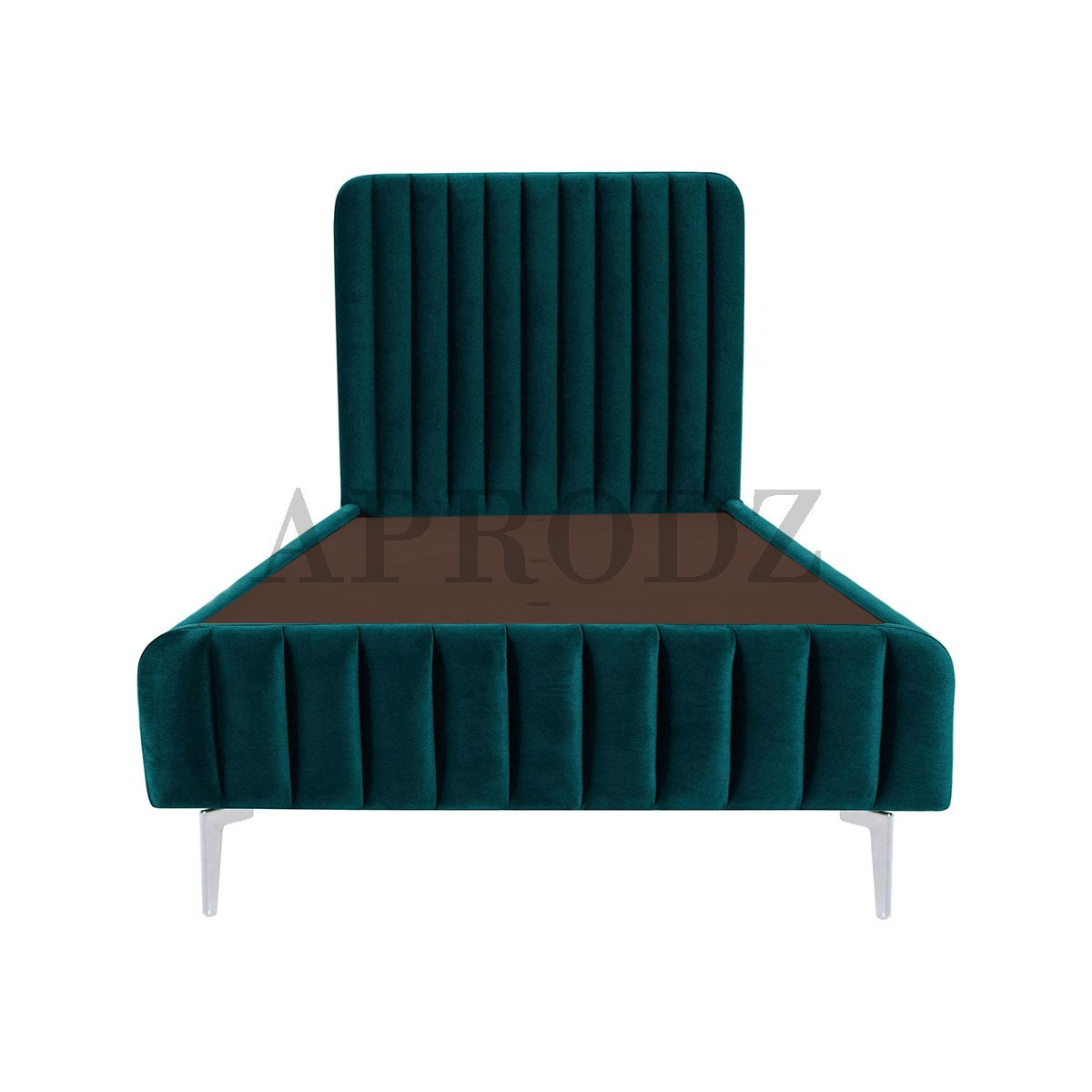 Fluted Velvet Upholstered Bed – Premium Platform Bed with Metal Feet & Luxurious Comfort for Bedroom & Home