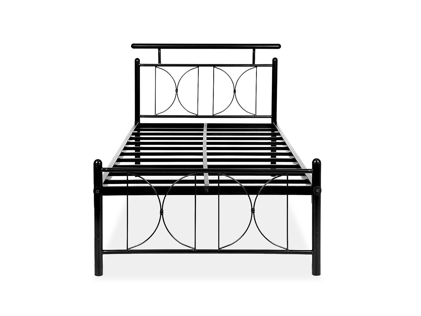 Iron Single Bed for Bedroom Single Size Metal Bed in Black Color