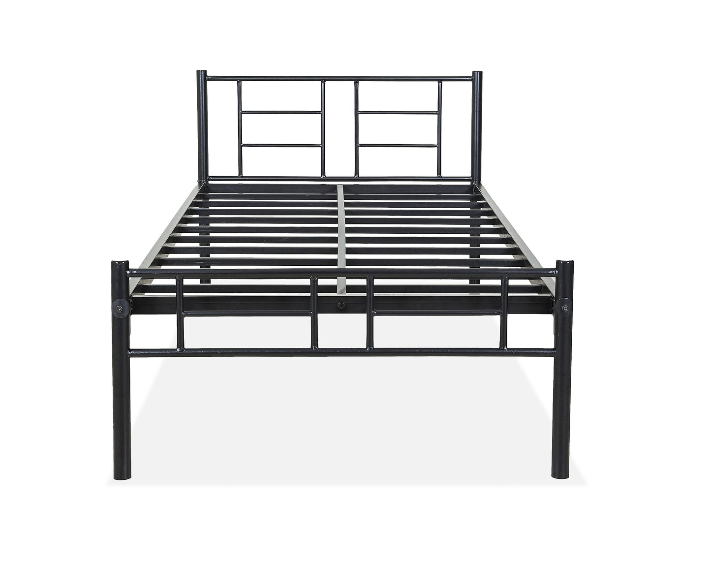Iron Single Bed for Bedroom Single Size Metal Bed (Black Color)