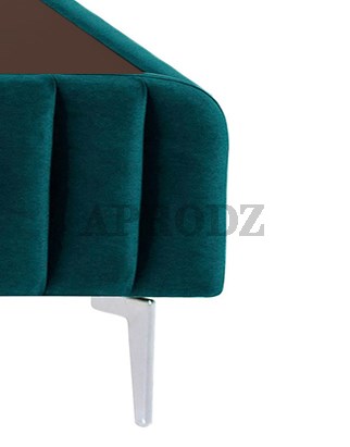 Fluted Velvet Upholstered Bed – Premium Platform Bed with Metal Feet & Luxurious Comfort for Bedroom & Home