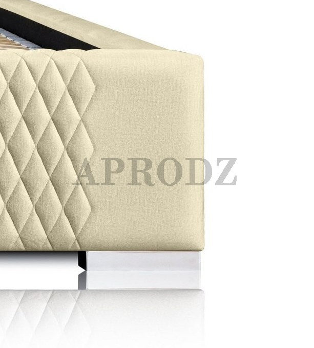 Velvet Upholstered King Size Bed with Hydraulic Storage