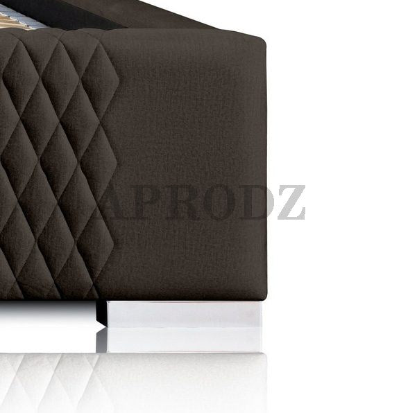 Velvet Upholstered King Size Bed with Hydraulic Storage