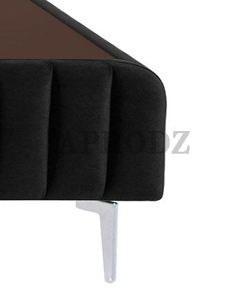 Fluted Velvet Upholstered Bed – Premium Platform Bed with Metal Feet & Luxurious Comfort for Bedroom & Home