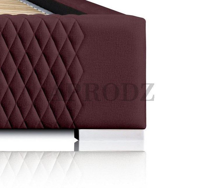 Velvet Upholstered King Size Bed with Hydraulic Storage