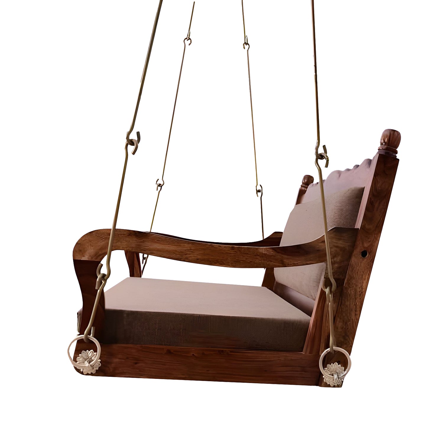 Sheesham Wood Swing Jhula for Indoor Outdoor & Balcony | House Swings for Adults (Walnut Finish)