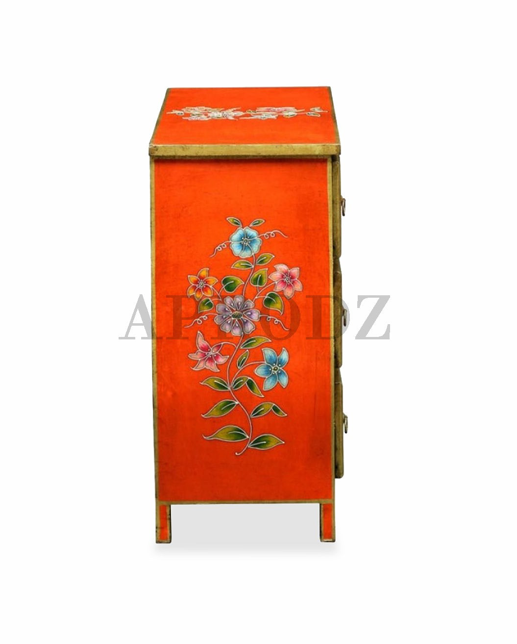 Wooden Handpainted Chest of Drawer Cabinet for Storage (Multicolor)