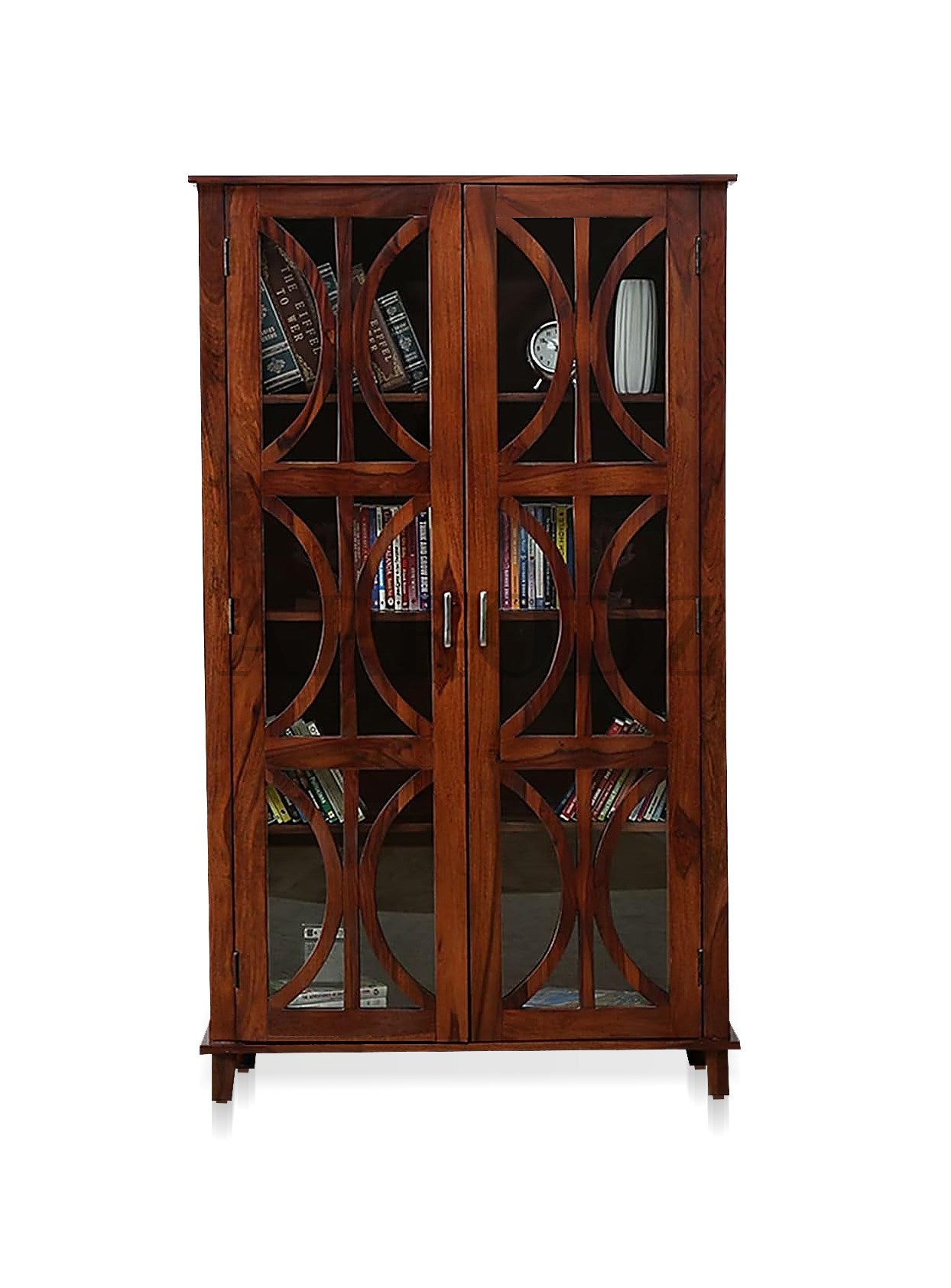 Bookshelf | Sheesham Wood Durable & Stylish Wooden Storage Organizer | Shelves Bookcase Rustic Elegant for Home Office Living Room | Compact Design Furniture Organizer (Honey)