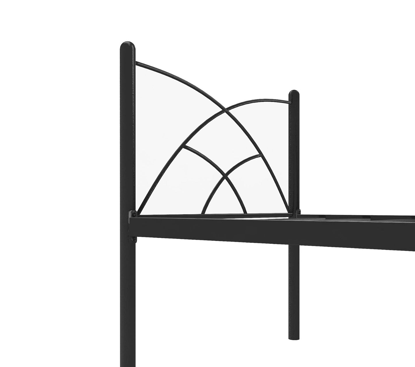 Iron Single Size Bed for Bedroom Metal Bed in Black Color