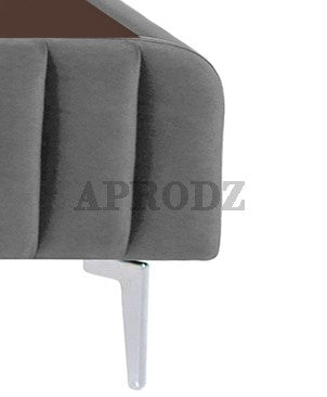 Fluted Velvet Upholstered Bed – Premium Platform Bed with Metal Feet & Luxurious Comfort for Bedroom & Home