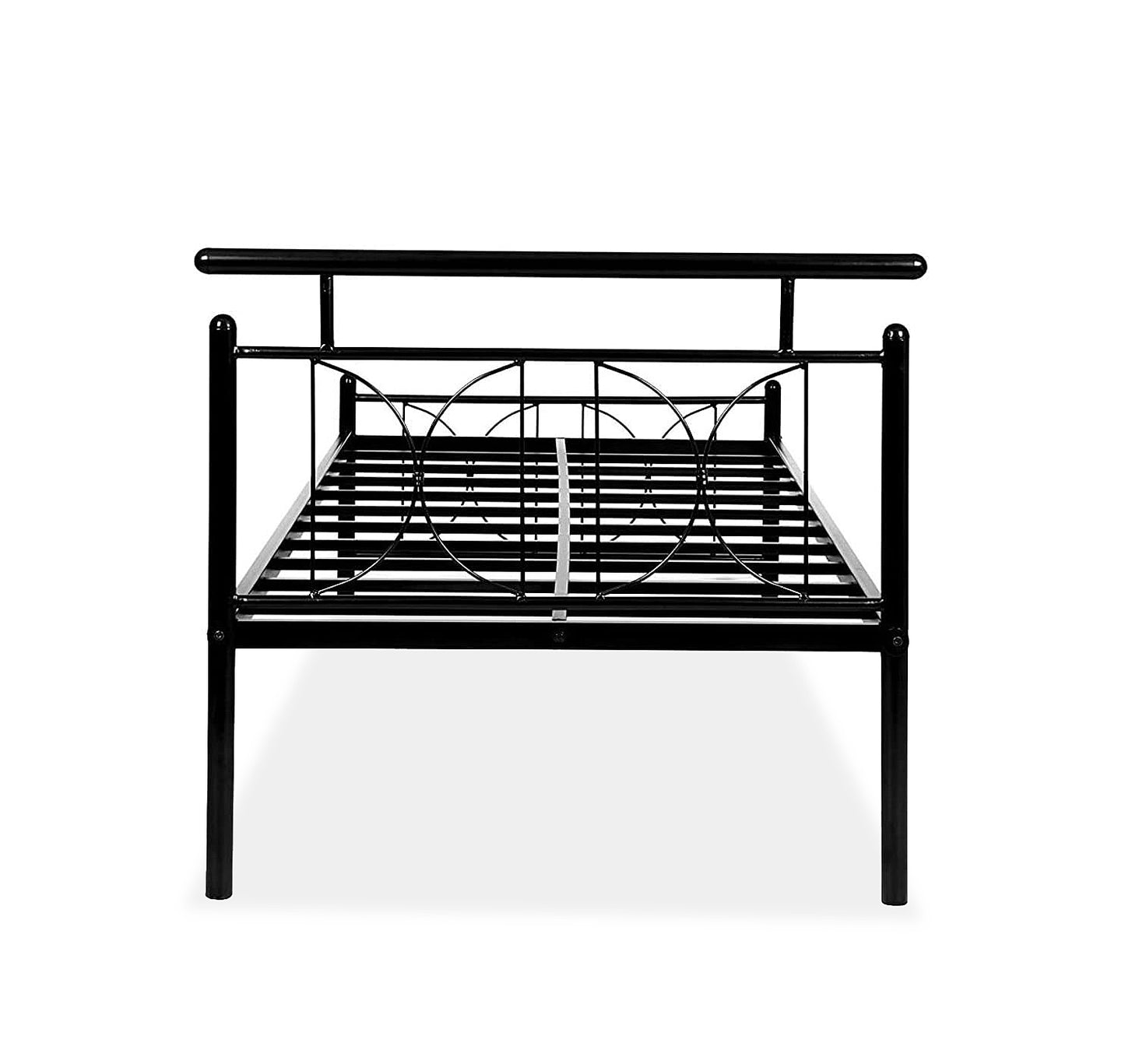 Iron Single Bed for Bedroom Single Size Metal Bed in Black Color