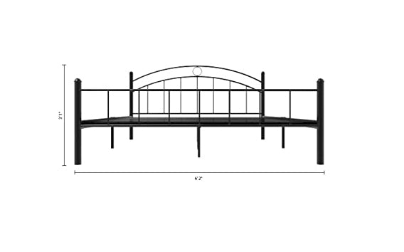 Metal Queen Size Bed for Bedroom Metal Bed in Black Color