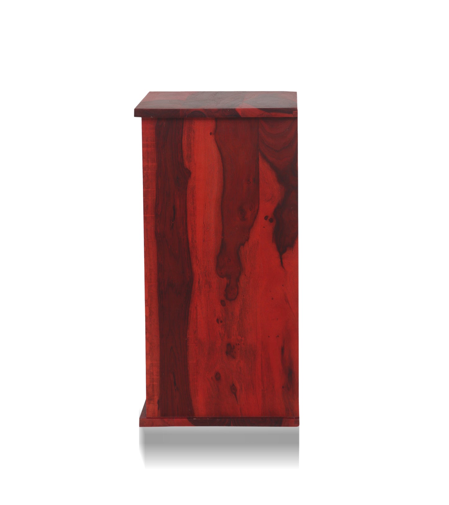 Solid Sheesham Wood Stolik 2 Open Shelves & 1 Drawer Bedside Table for Bedroom & Living Room (Rosewood Finish)