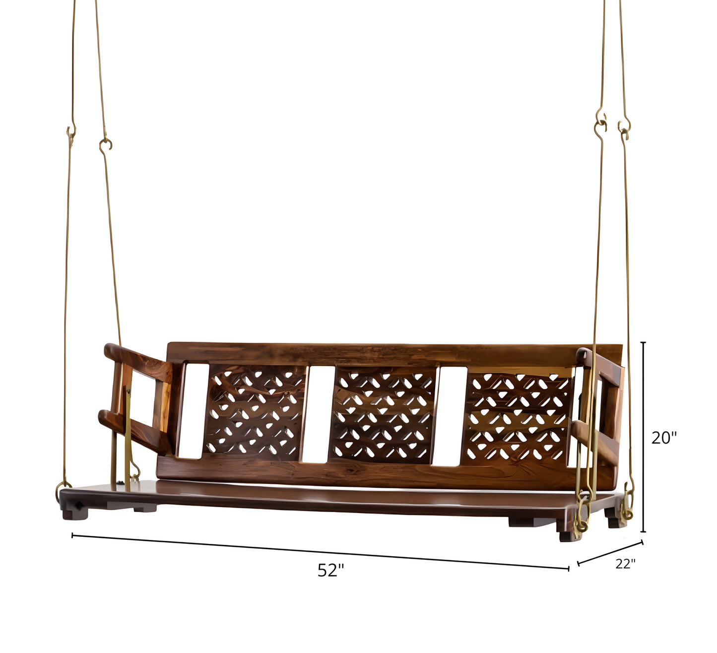 Reversible Wooden Swing Jhula for Indoor Outdoor & Balcony | House Swings for Adults (Honey Finish)