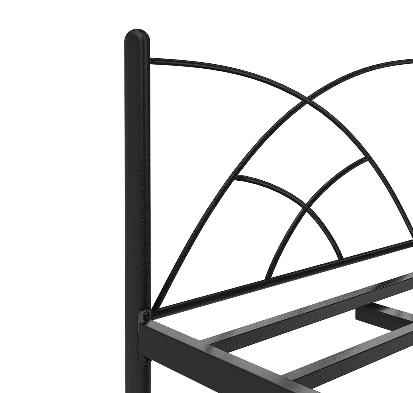 Iron Single Size Bed for Bedroom Metal Bed in Black Color