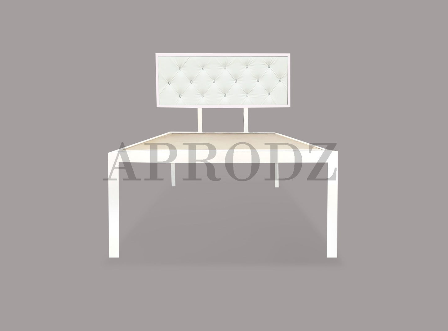 Single Size Bed with Upholstered Headboard | CR Steel Frame | Modern Platform Bed | Sturdy, Durable & Noise-Free | No Box Spring Needed | Stylish Furniture