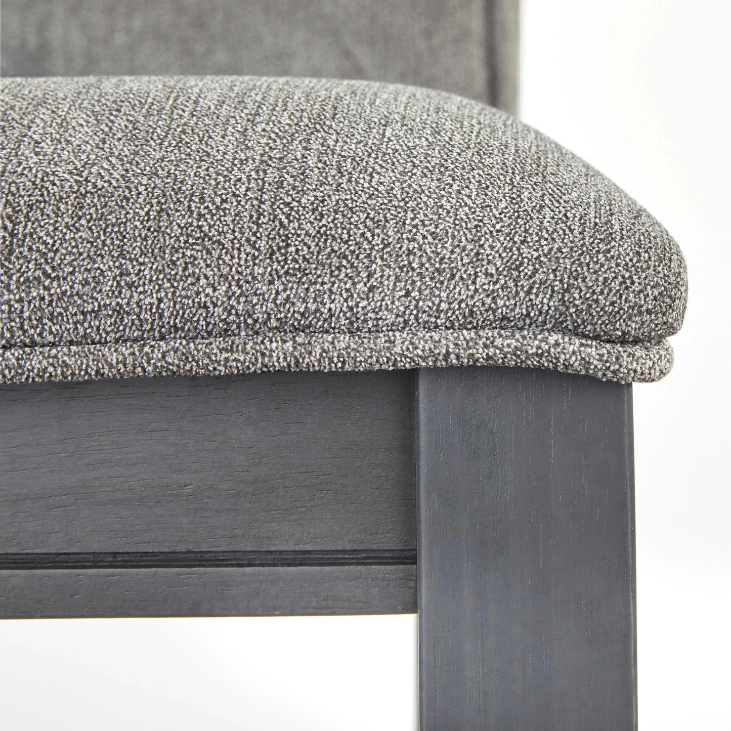 4 Seater Mango Wood Dining Table Set with Grey Upholstered Chairs