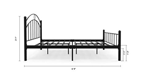 Metal Queen Size Bed for Bedroom Metal Bed in Black Color
