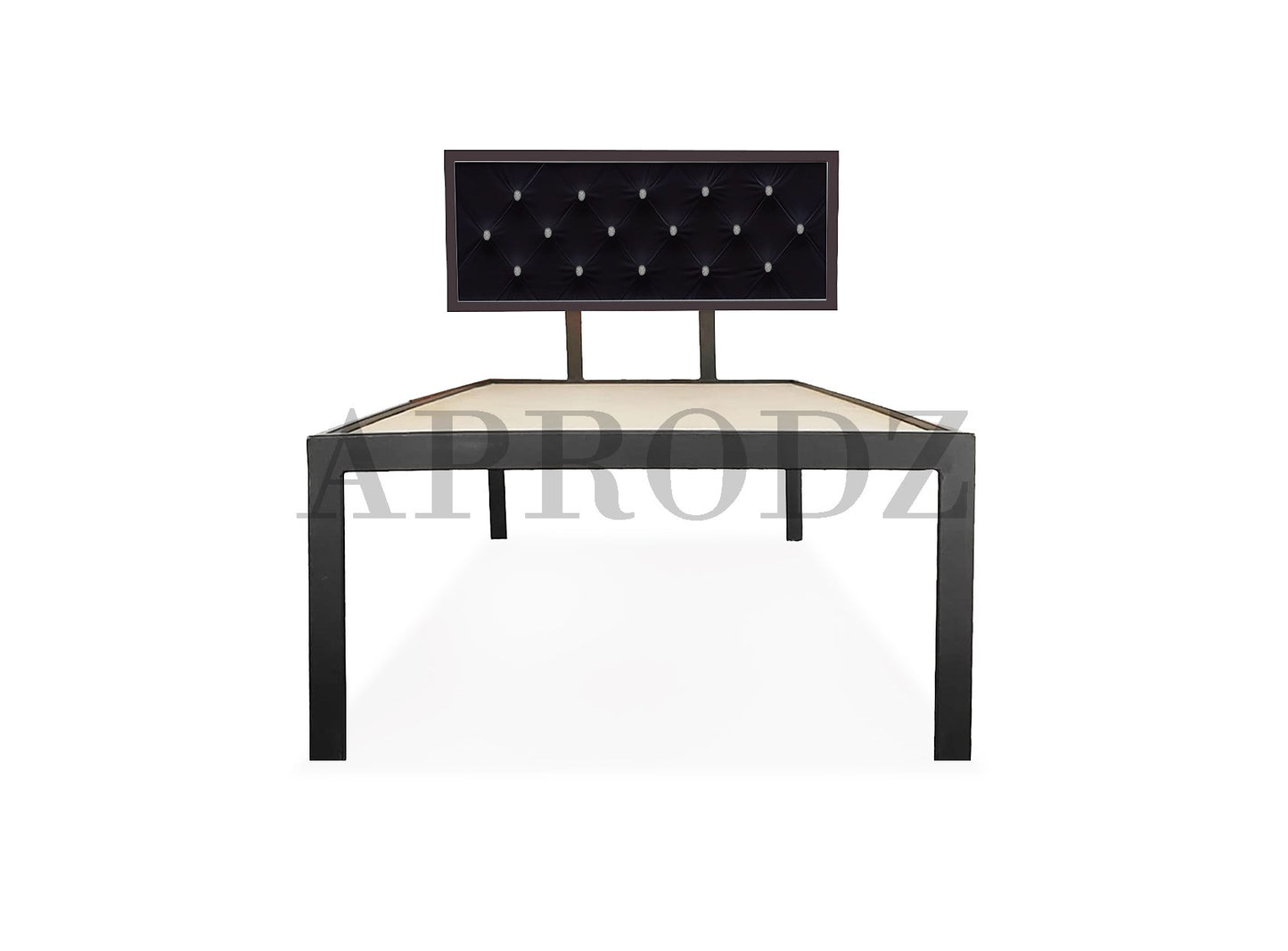 Single Size Bed with Upholstered Headboard | CR Steel Frame | Modern Platform Bed | Sturdy, Durable & Noise-Free | No Box Spring Needed | Stylish Furniture