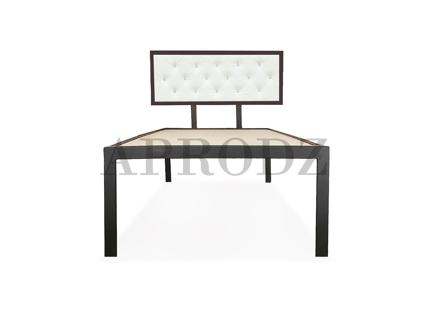 Single Size Bed with Upholstered Headboard | CR Steel Frame | Modern Platform Bed | Sturdy, Durable & Noise-Free | No Box Spring Needed | Stylish Furniture