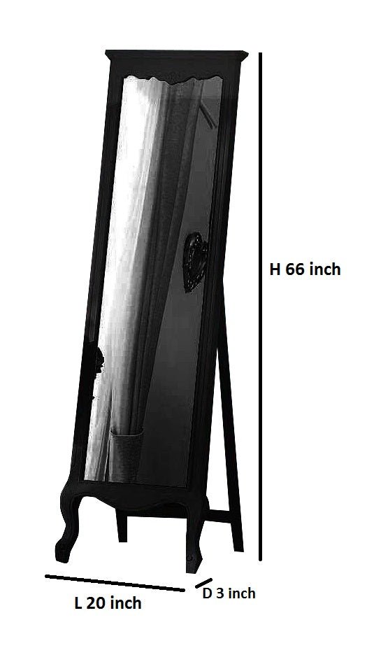 Mango Wood Home Decorative Thalo Standing Long Mirror for Living Room