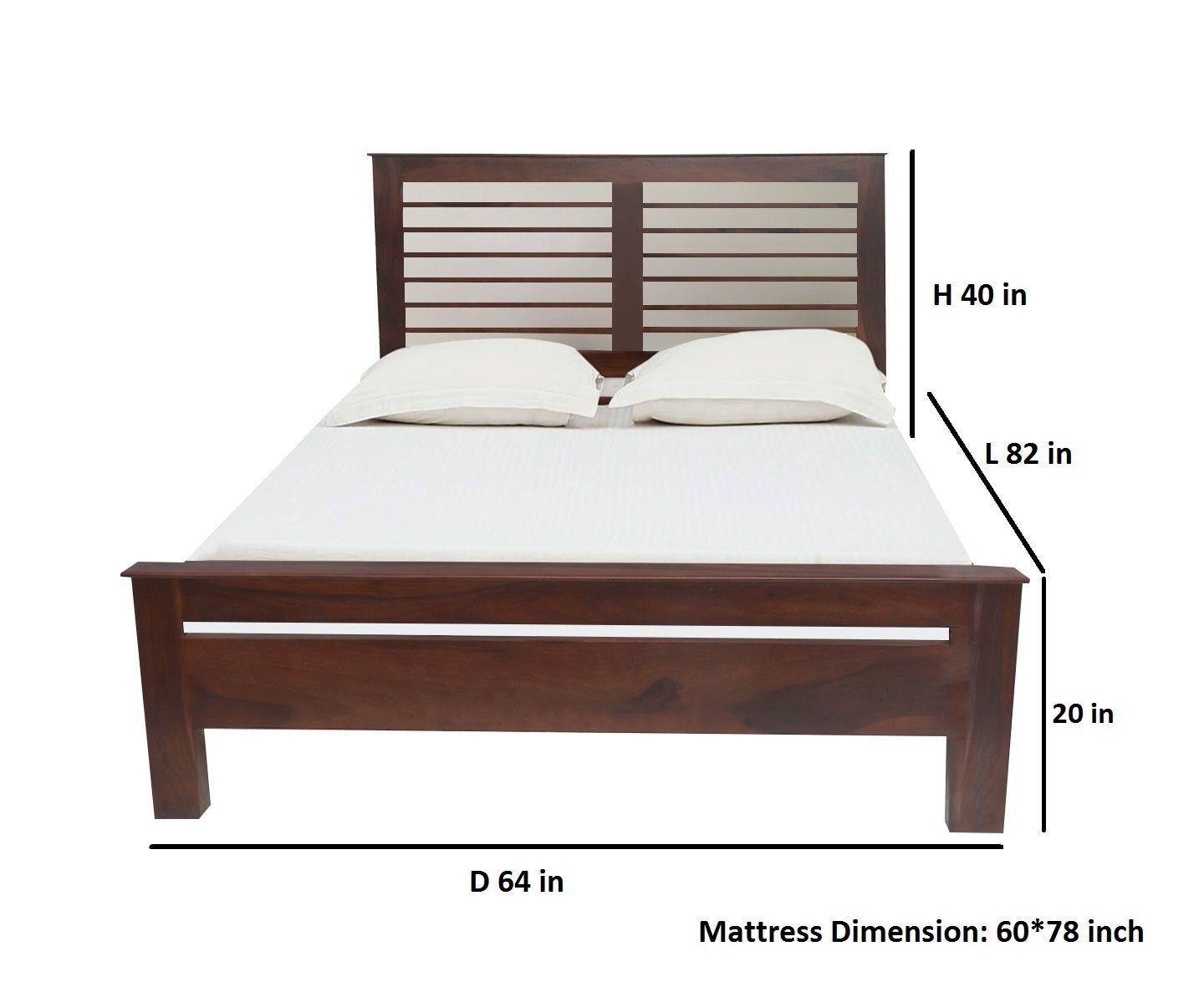 Solid Sheesham Wood Queen Size Bed for Bedroom Wooden Double Bed Without Storage for Beautiful Home, Living Room and Hotel