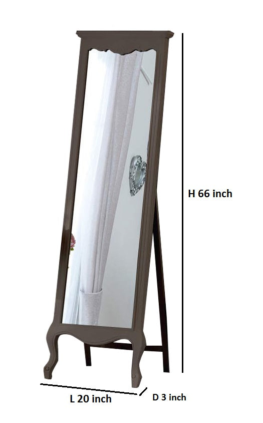 Mango Wood Home Decorative Thalo Standing Long Mirror for Living Room