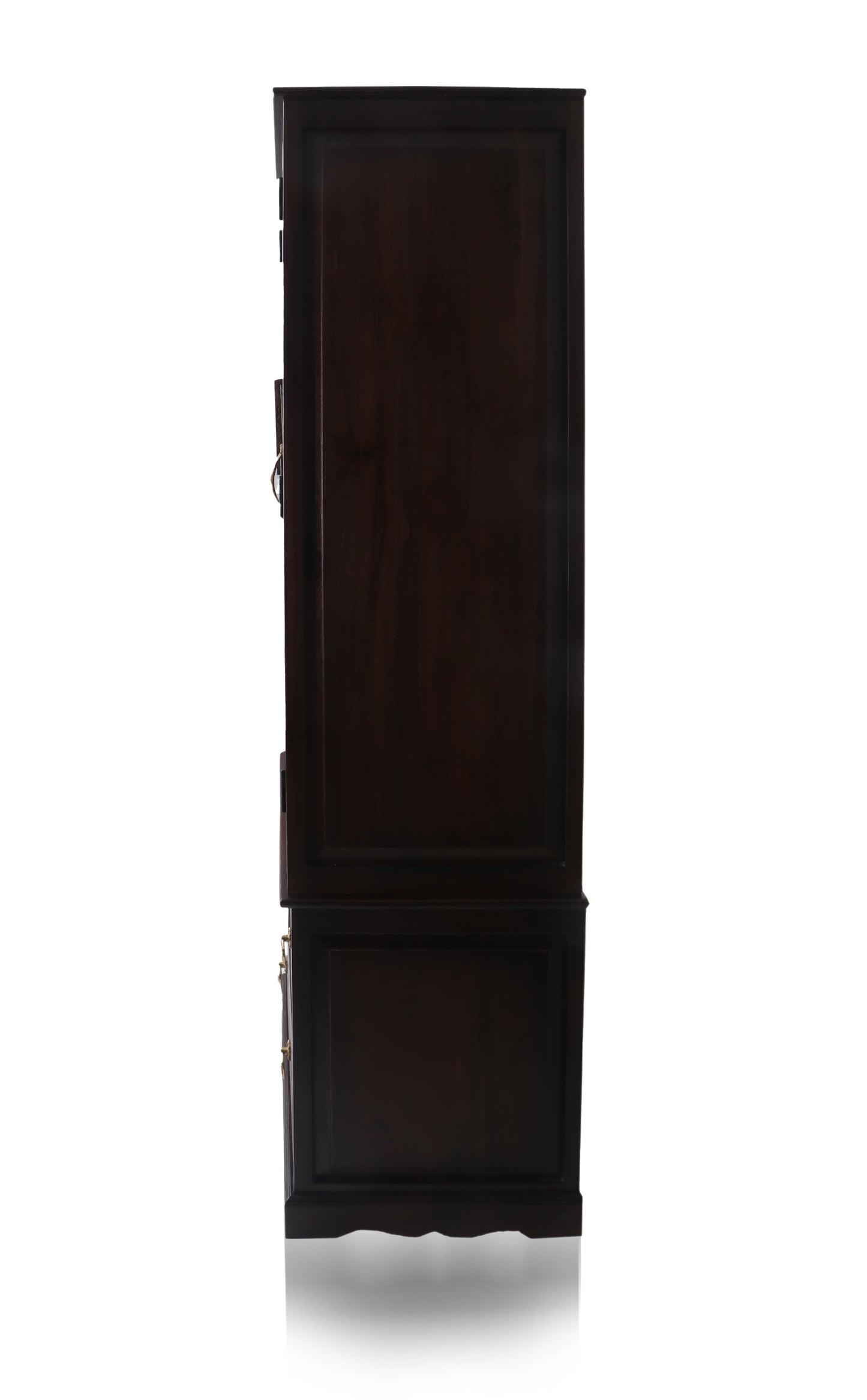Solid Teak Wood 2-Door Wardrobe with Hanging Rod and Shelves | Premium Wooden Almirah for Bedroom | Natural Finish | Durable & Spacious Storage Cabinet