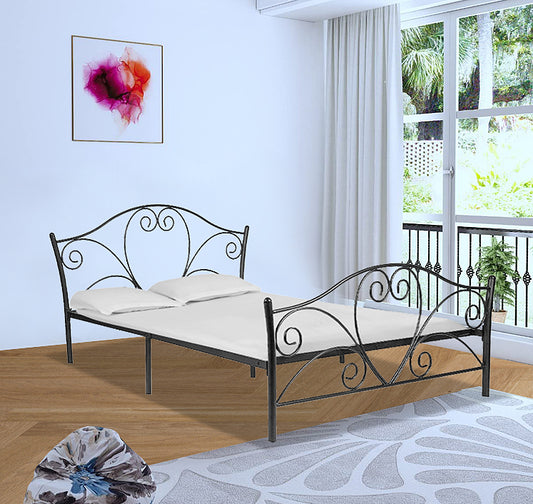 Iron Bed for Bedroom Metal Bed in Black Color