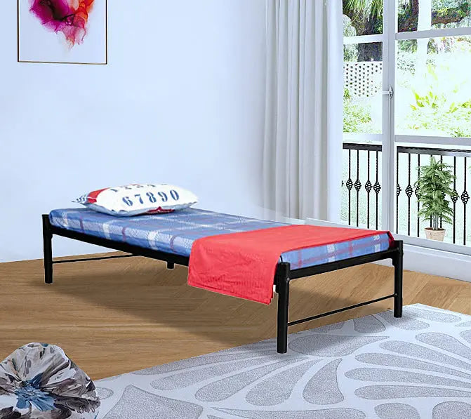 Iron Single Bed for Bedroom Single Size Metal Bed, Black Color