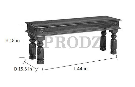 Sheesham Wood Reyk 6 Seater Dining Table Set with 1 Bench & 4 Chairs for Home Dining Room Furniture
