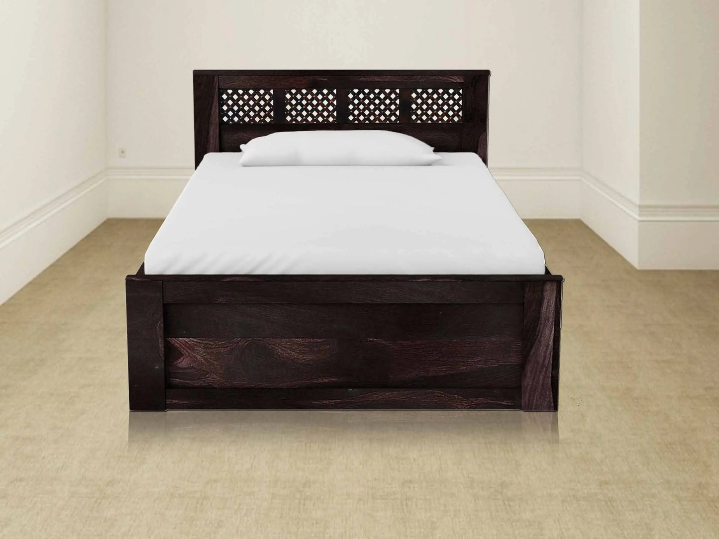 Sheesham Wood Storage Single Size Sion Bed for Bedroom Stylish