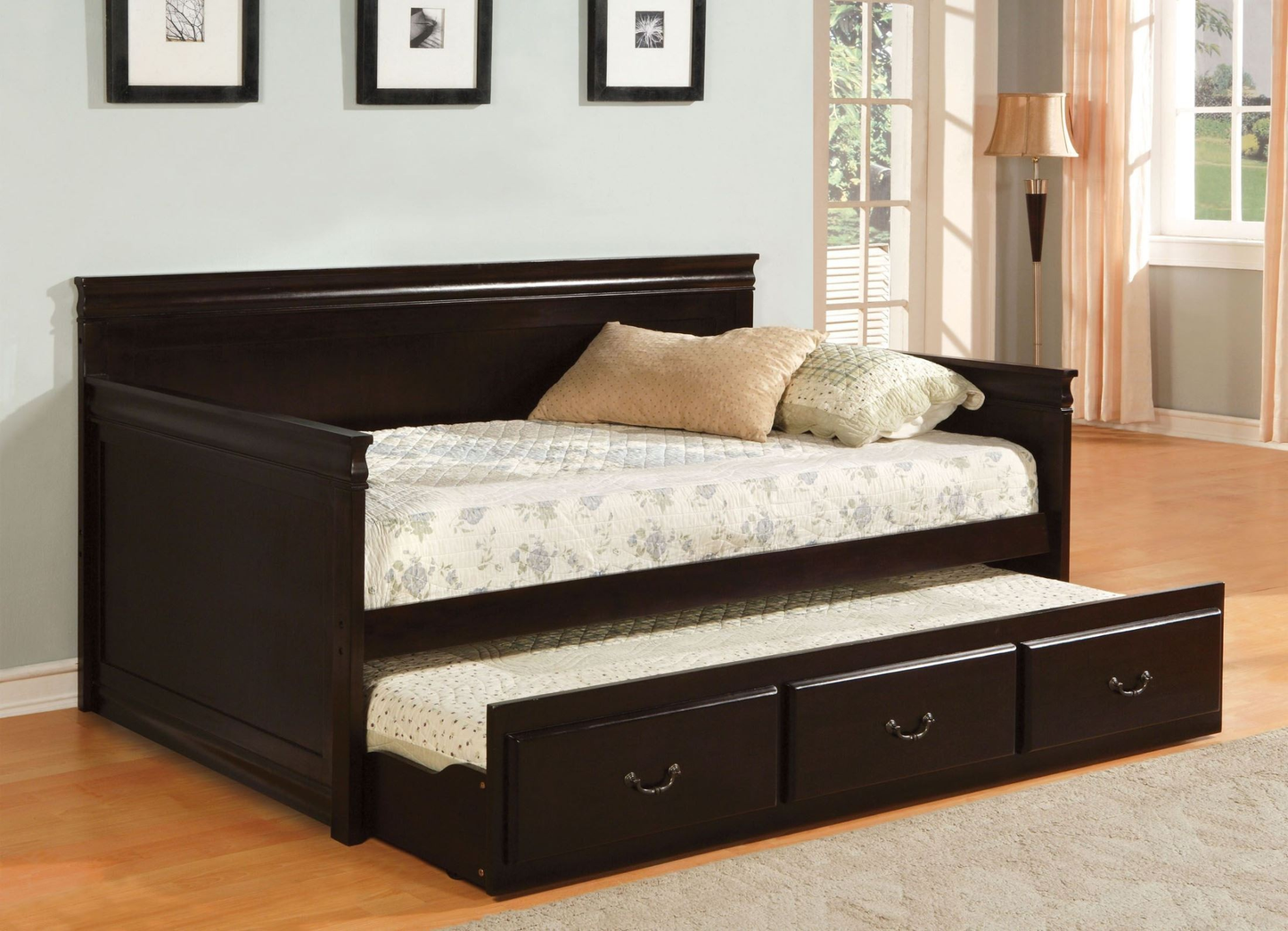 Mango Wood Carss Daybed with Trundle Bed for Home | Bed for Bedroom