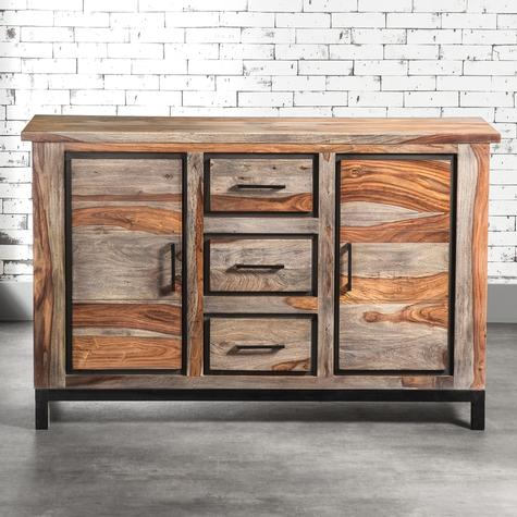 Sheesham Wood Reni Sideboard Storage Cabinet for Living Room | Wooden Cabinet for Kitchen | Brown Finish