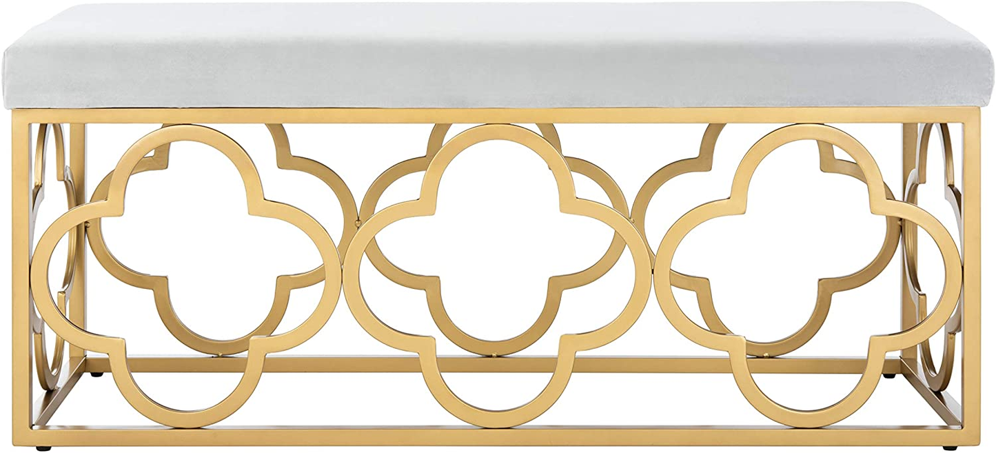 Fleur Bench Glam Velvet and Metal